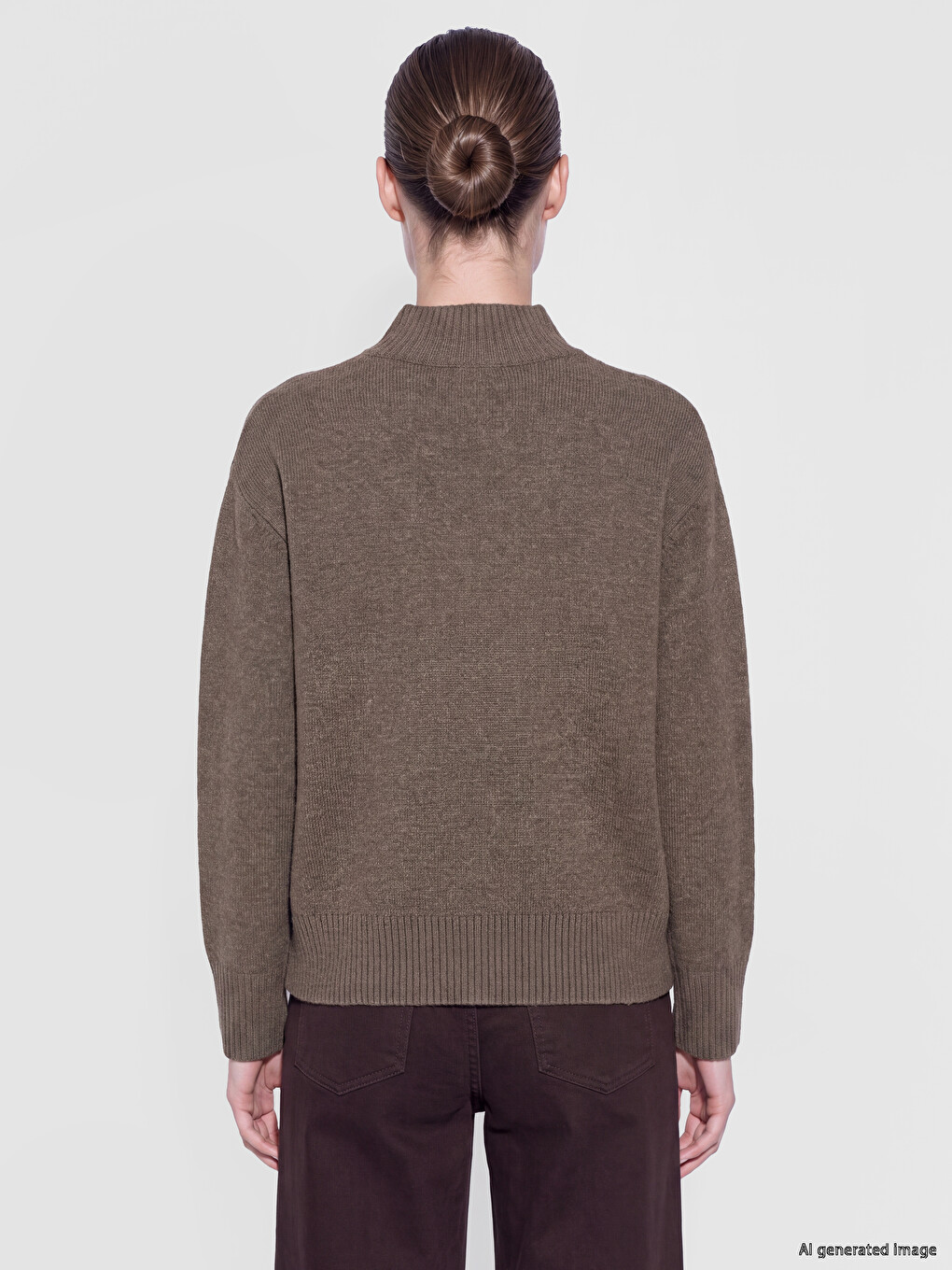 Mock Turtleneck Women's Knitwear Sweater-3