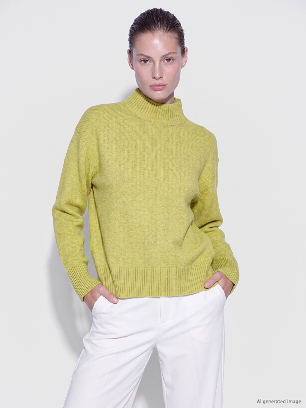 Mock-turtleneck Damen Strickpullover