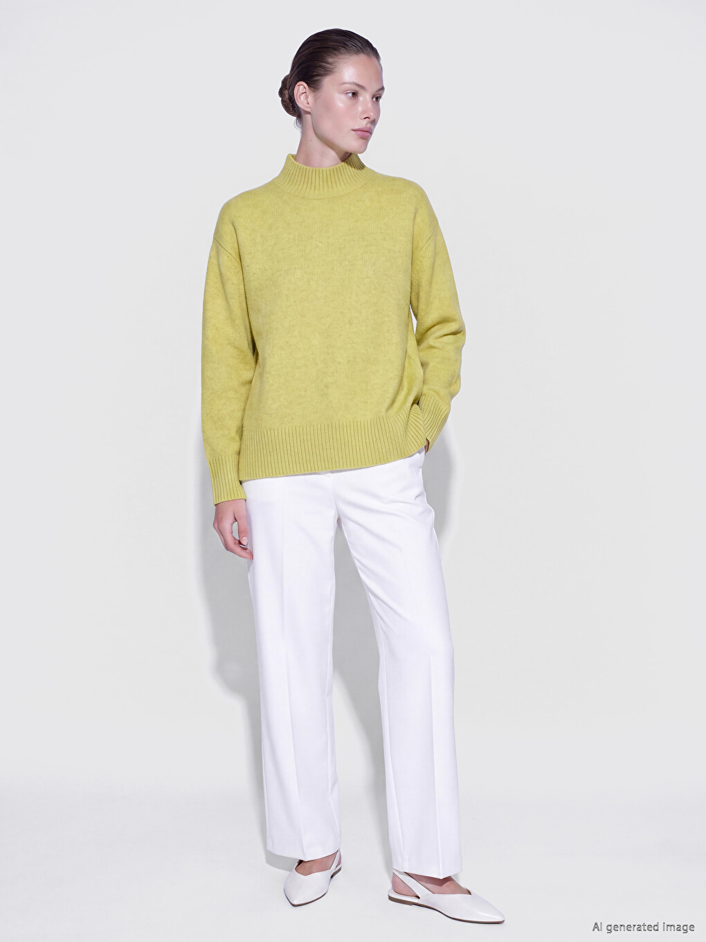 Mock-turtleneck Damen Strickpullover-1