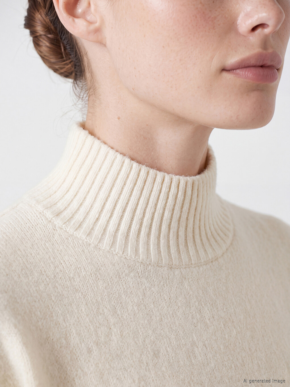 Mock Turtleneck Women's Knitwear Sweater-2