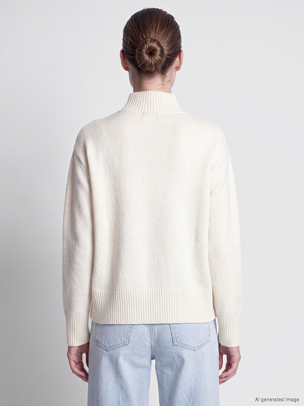 Mock Turtleneck Women's Knitwear Sweater-3