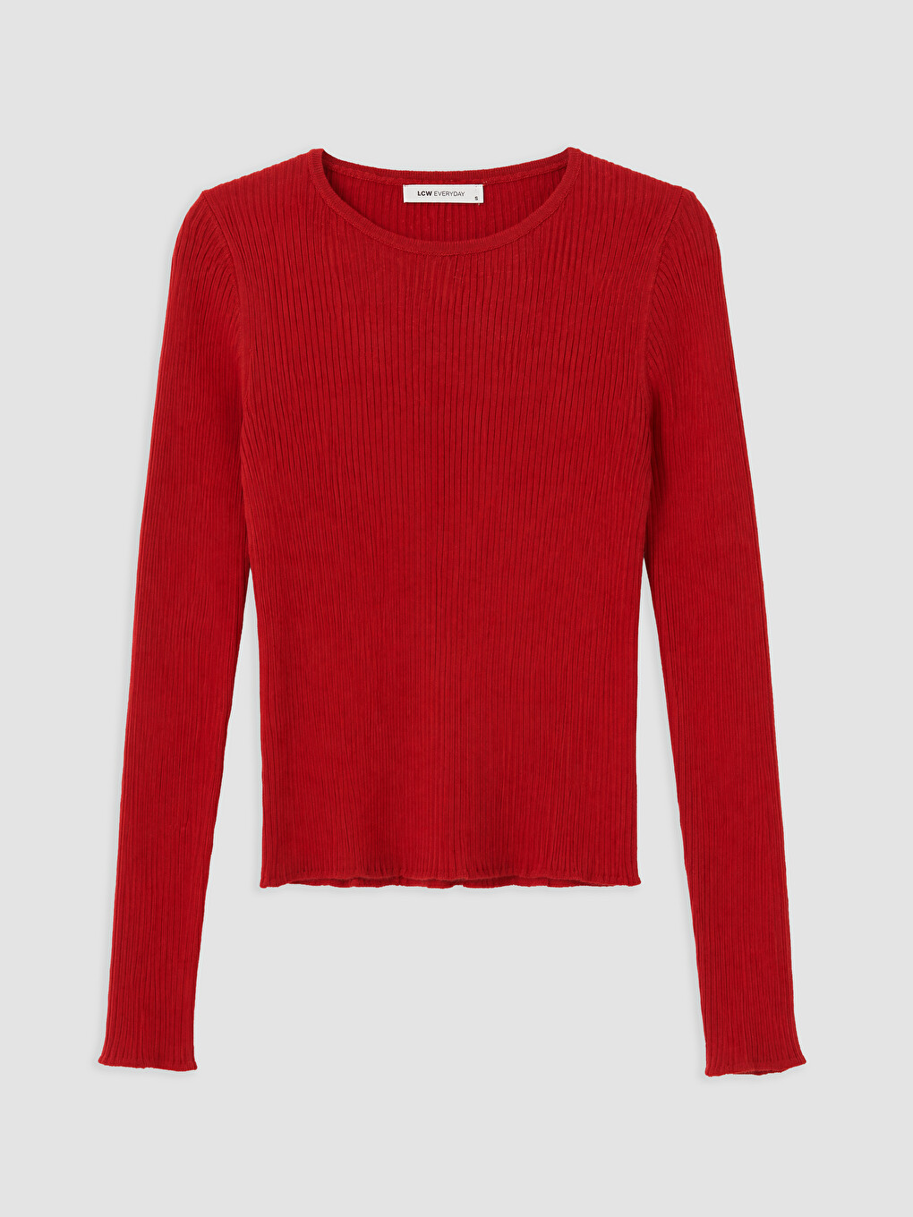 Crew Neck Ribbed Women's Knitwear Sweater-4