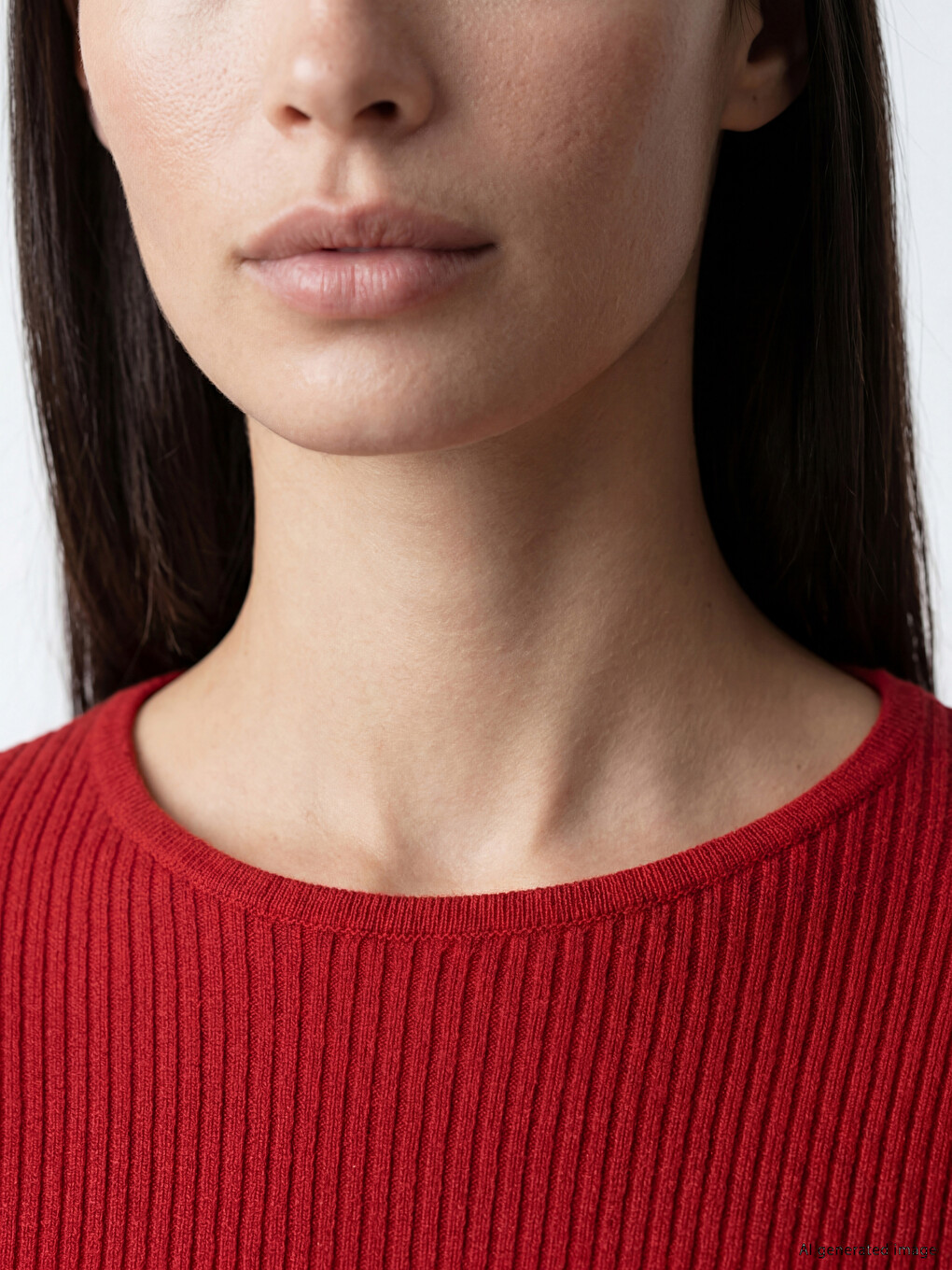 Crew Neck Ribbed Women's Knitwear Sweater-2