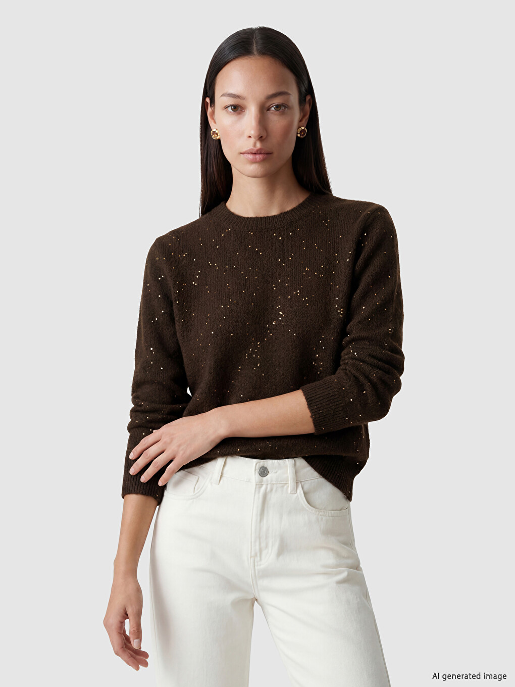 Stone Printed Women's Knitwear Sweater