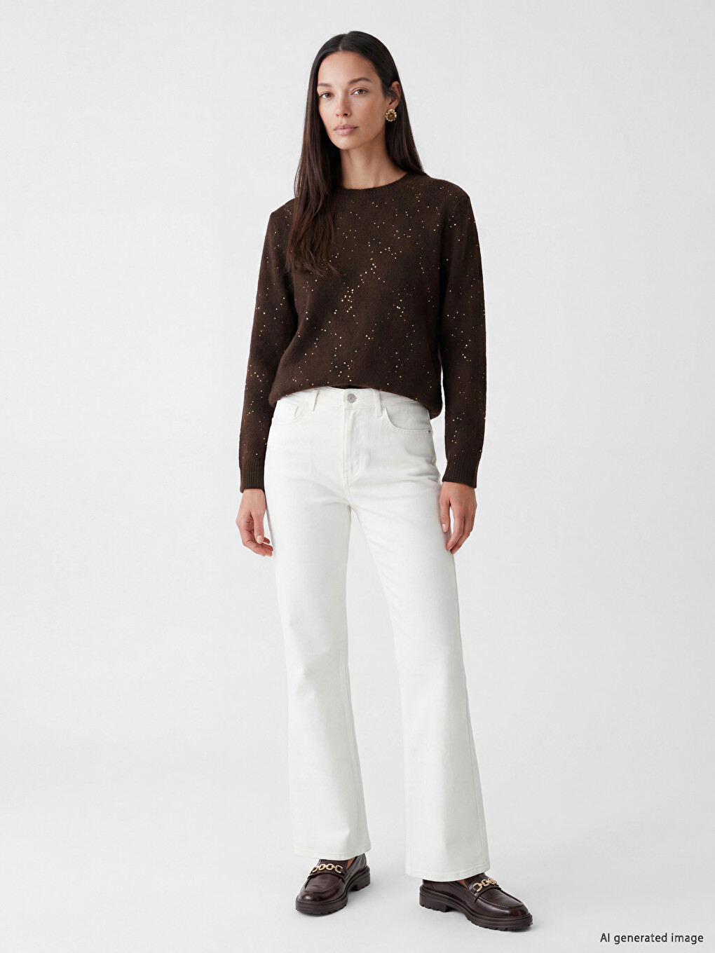 Stone Printed Women's Knitwear Sweater-1