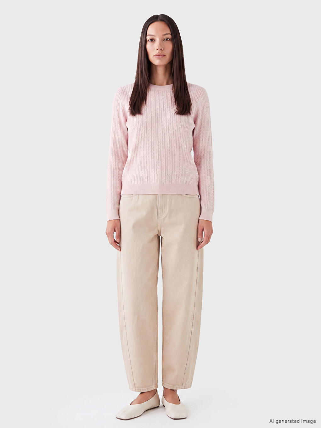 Cable Knit Patterned Women's Knitwear Sweater-1