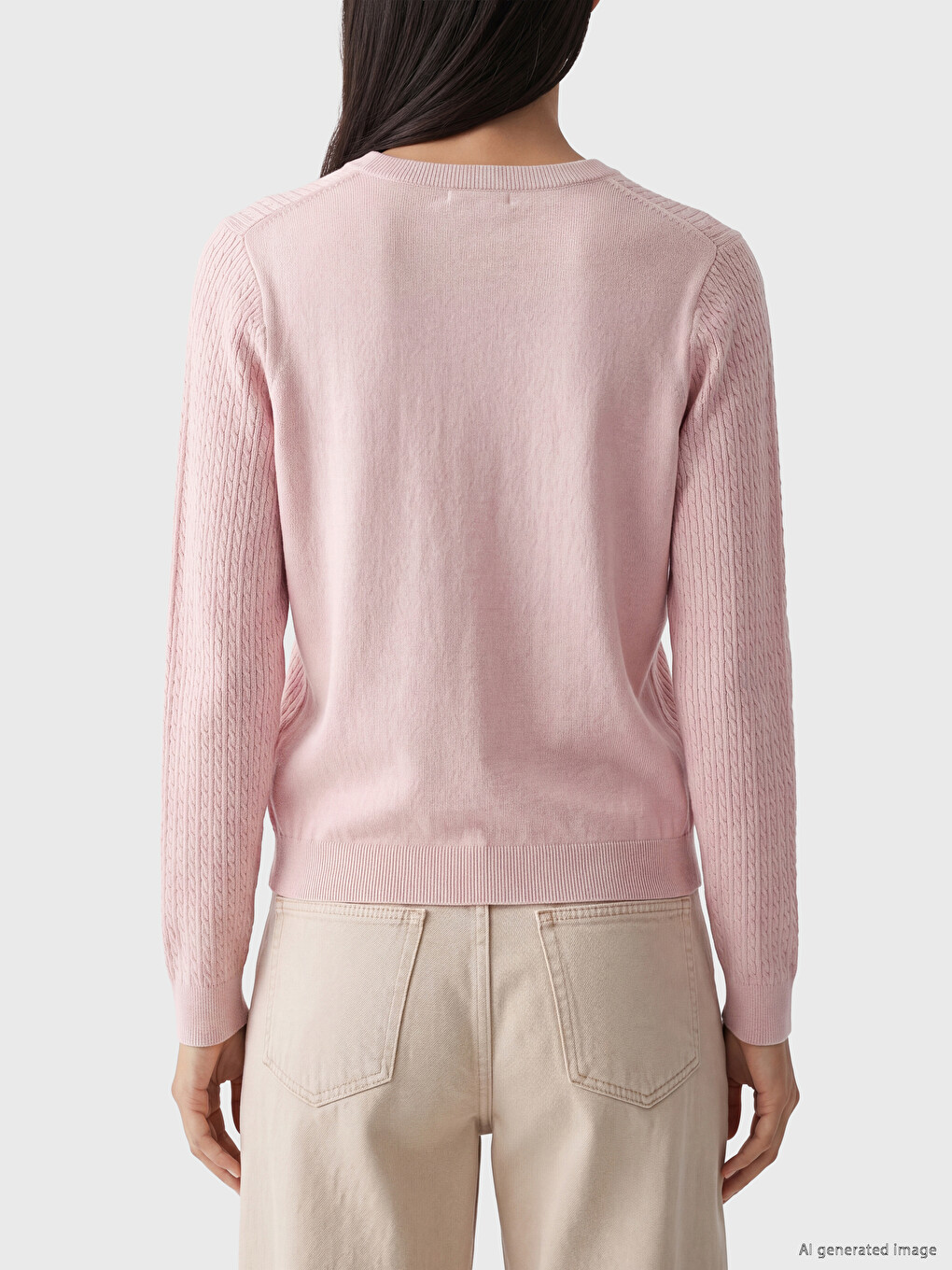 Cable Knit Patterned Women's Knitwear Sweater-3