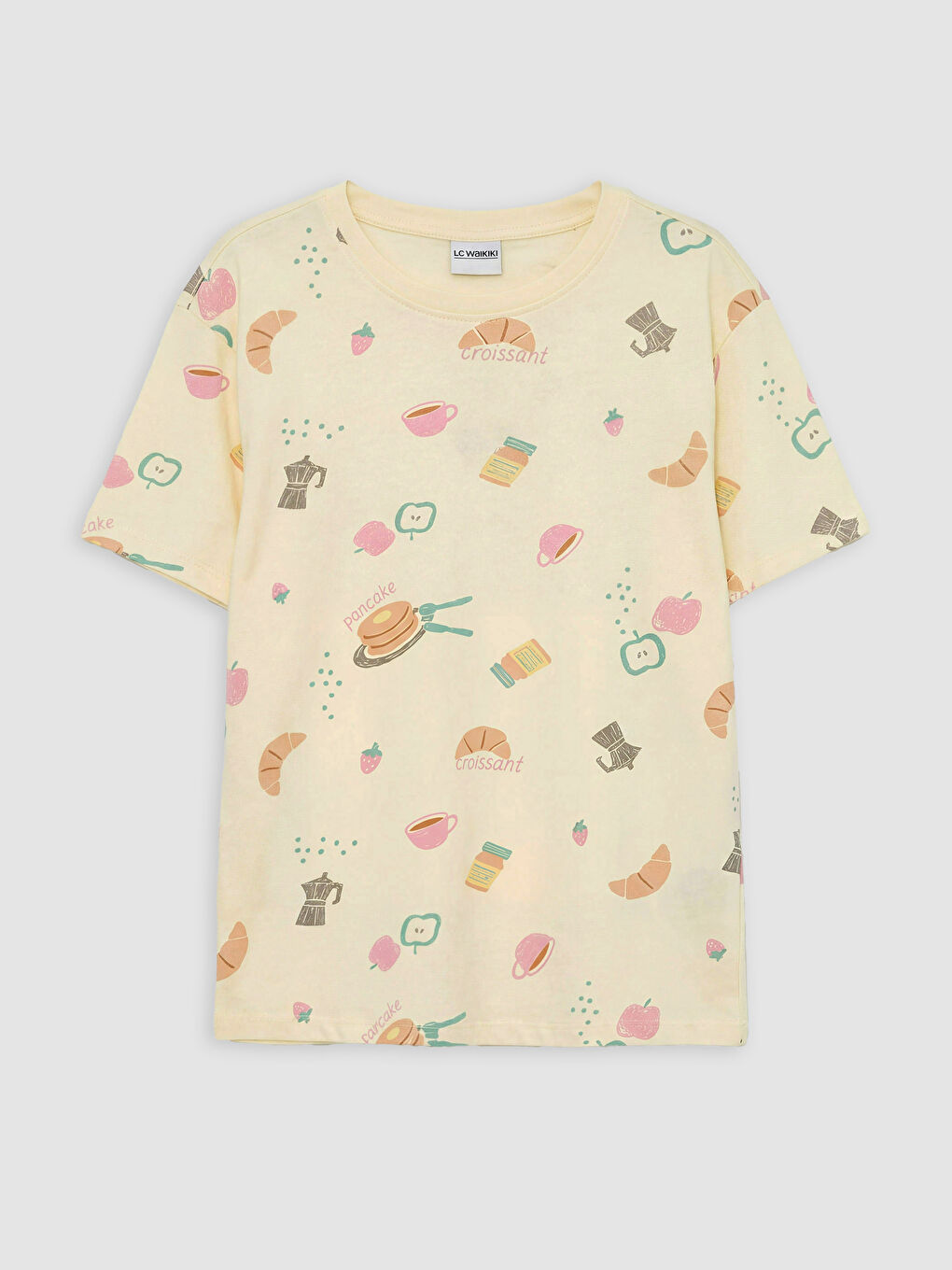 Crew Neck Printed Girls' Pyjamas Set-1