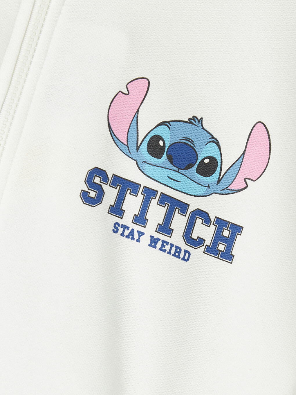Beyaz Lilo & Stitch Baskılı Kız Çocuk Hırka-2
