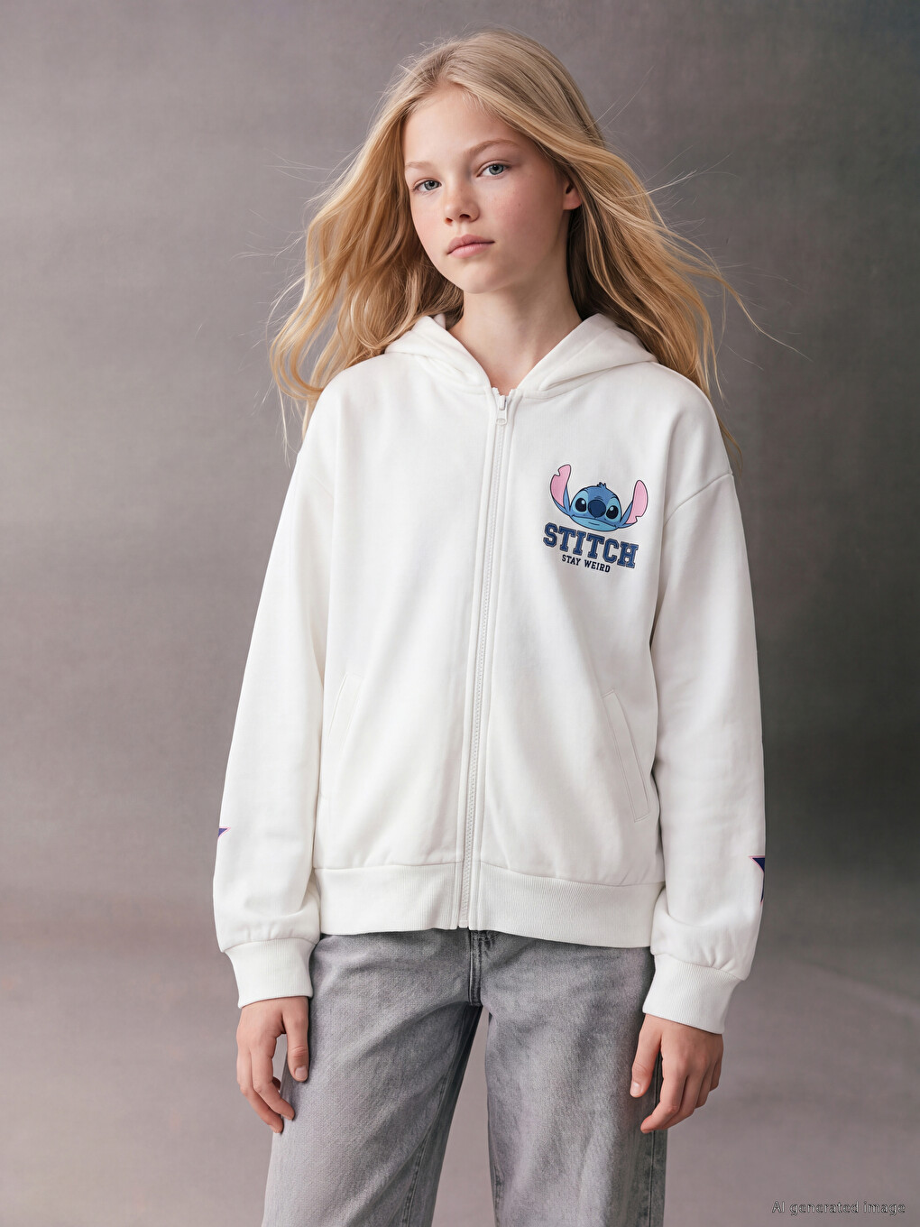 Lilo & Stitch Printed Girls' Cardigan-1