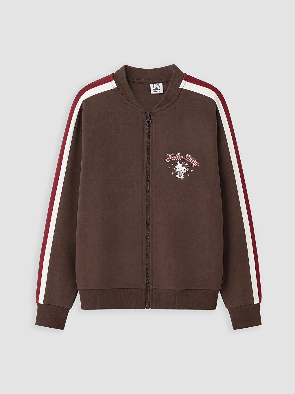 Kahverengi Hello Kitty Baskılı Kız Çocuk Sweatshirt