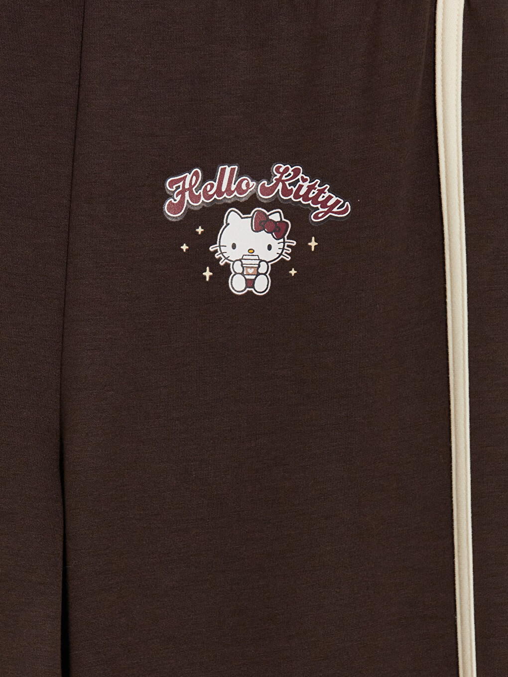 Kahverengi Hello Kitty Baskılı Kız Çocuk Eşofman Altı-1