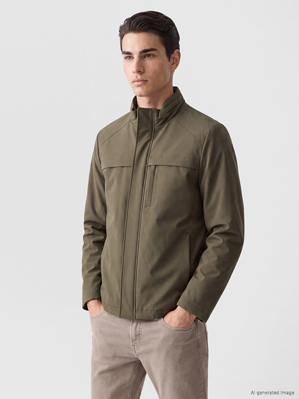Regular Fit Mock Neck Men's Puffer Coat