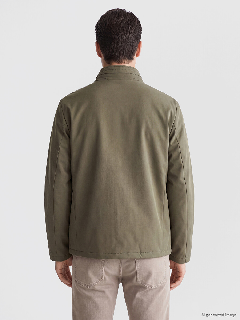 Regular Fit Mock Neck Men's Puffer Coat-2