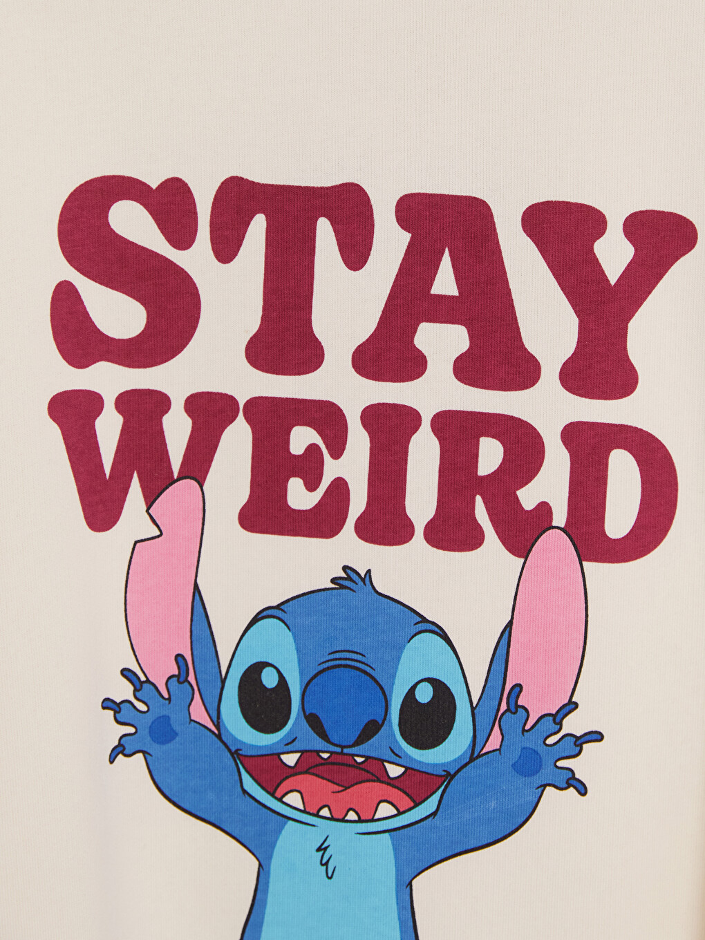 Ekru Lilo & Stitch Baskılı Kız Çocuk Takım-5