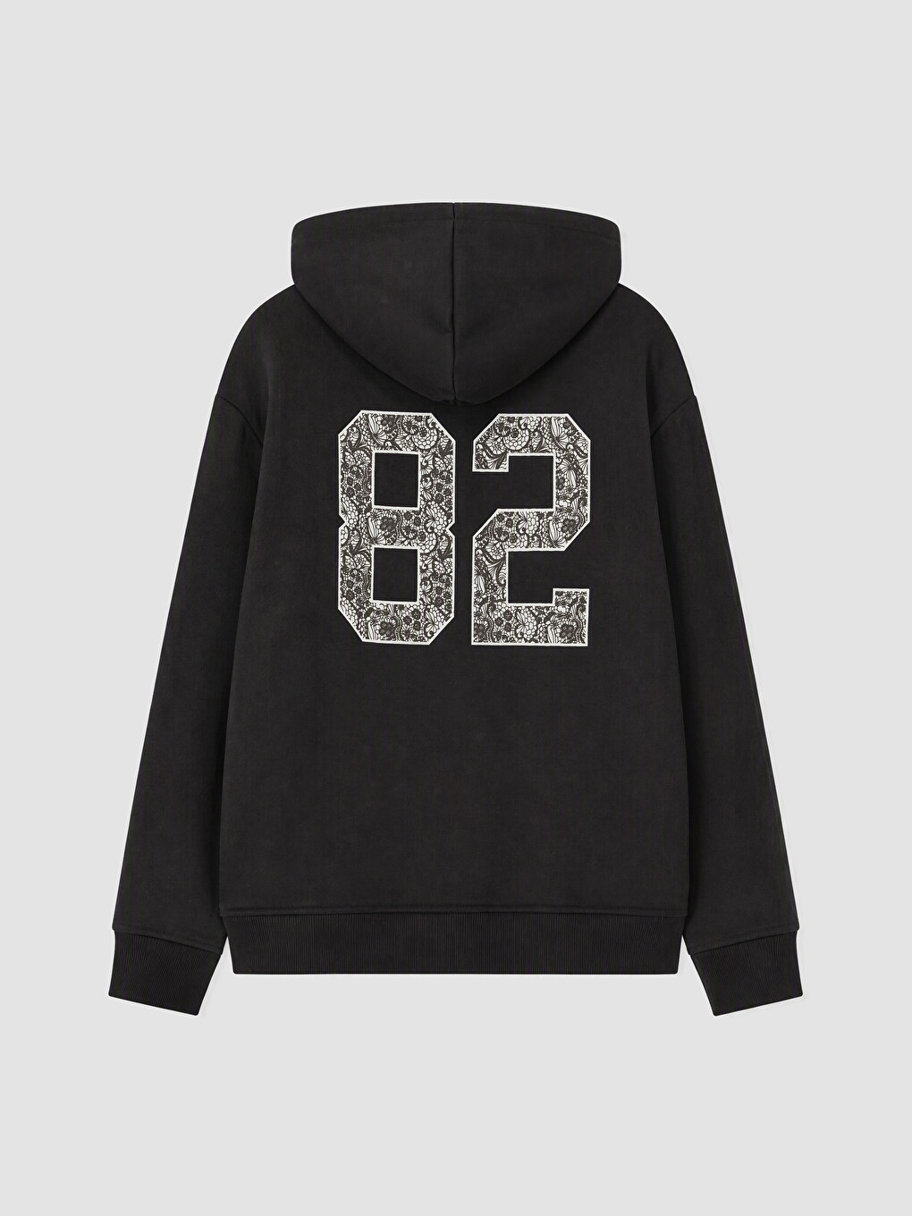 Siyah Kapüşonlu Kız Çocuk Fermuarlı Sweatshirt-3