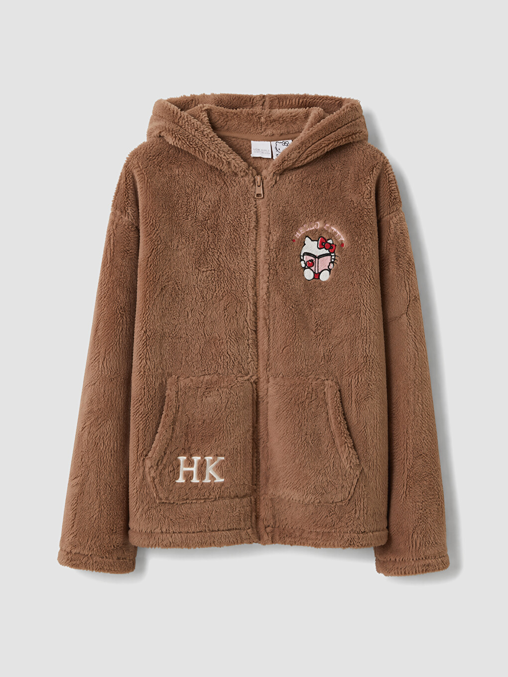 Hello Kitty Embroidered Girls' Plush Sweatshirt