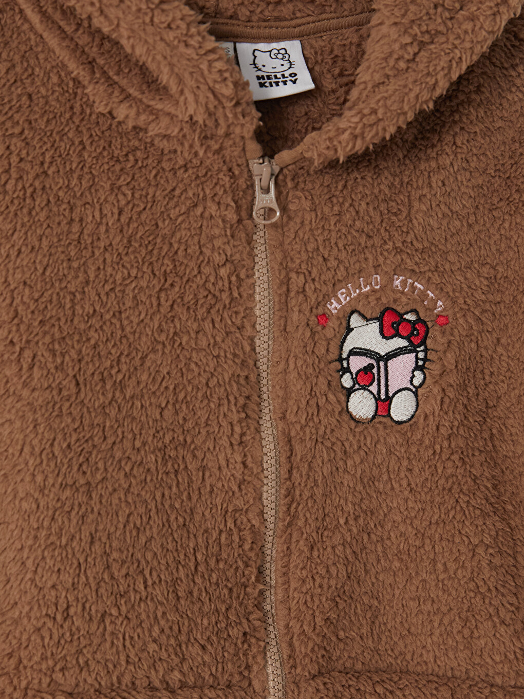 Hello Kitty Embroidered Girls' Plush Sweatshirt-2