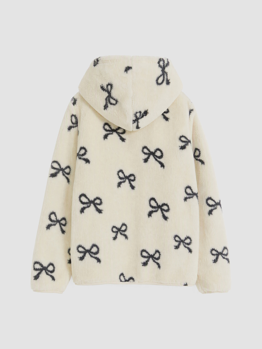 Kapüşonlu Kız Çocuk Pelüş Fermuarlı Sweatshirt-2
