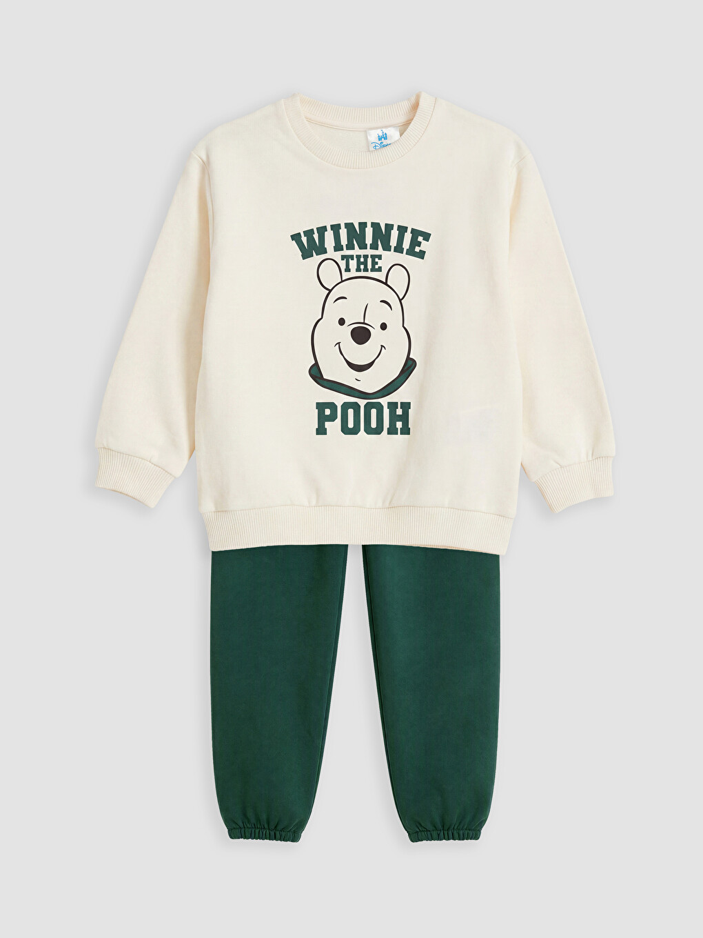 Bej Winnie The Pooh Baskılı Erkek Bebek Takım