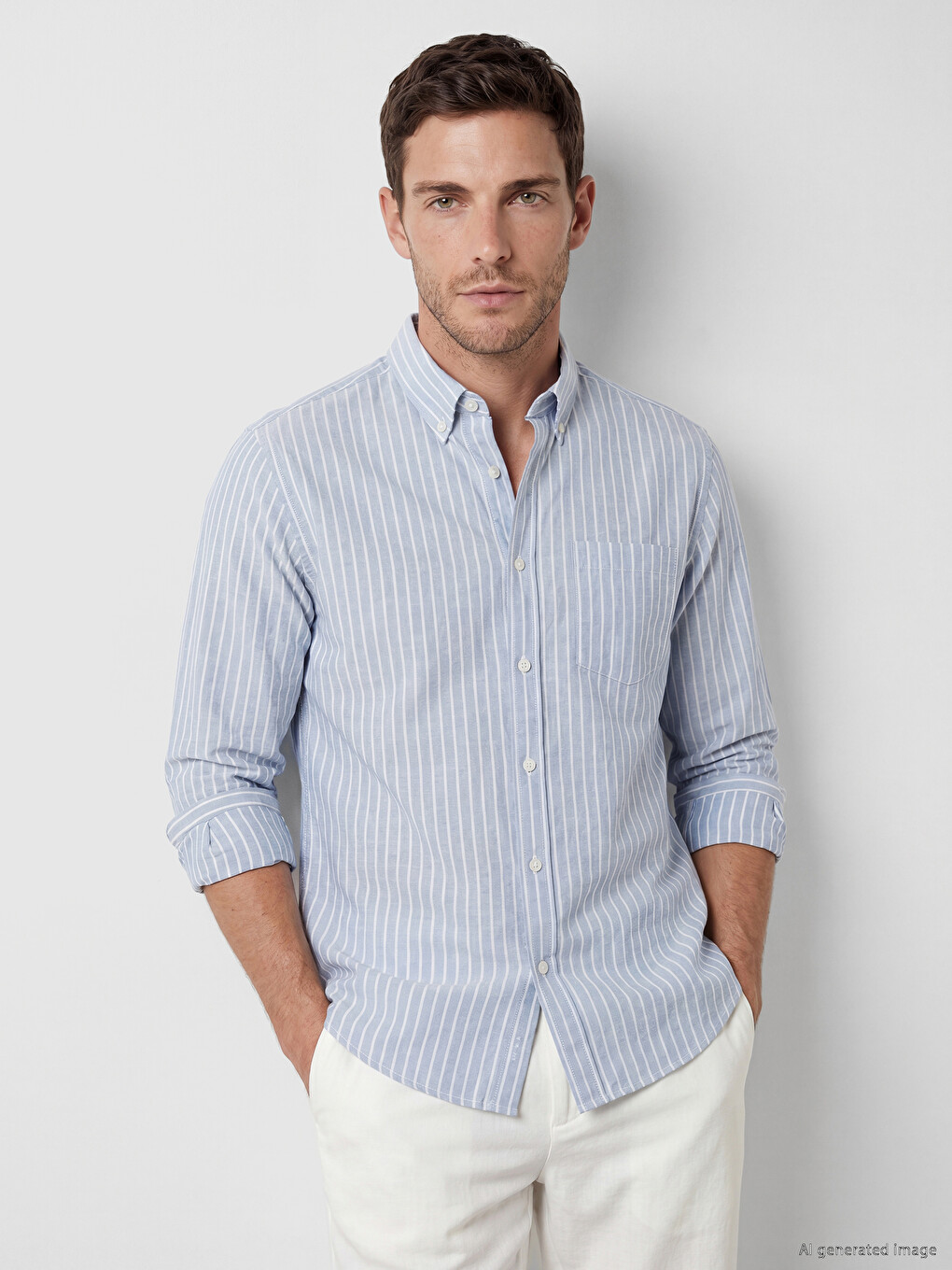 Standard Fit Striped Oxford Men's Shirt