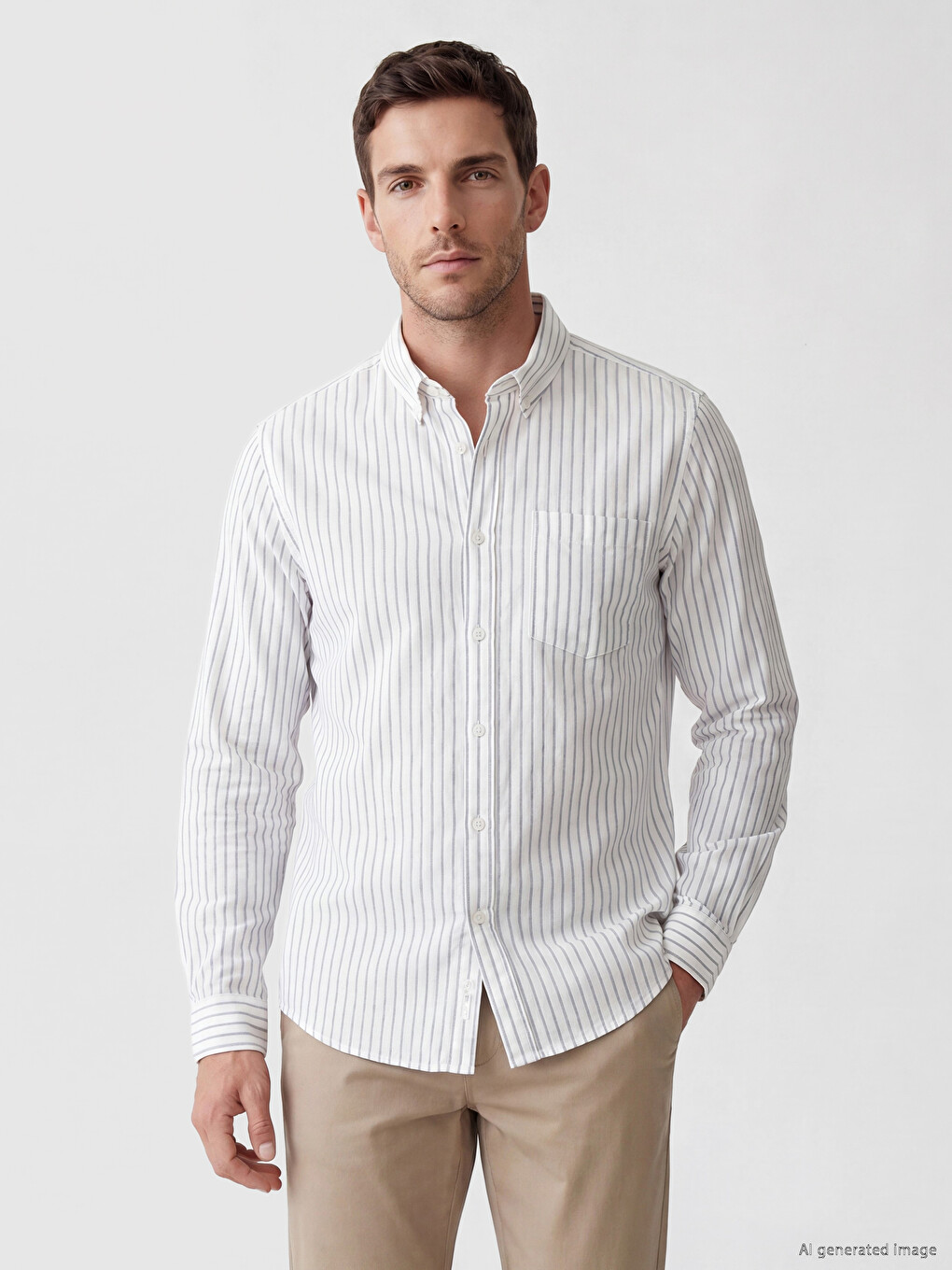 Regular Fit Striped Oxford Men's Shirt