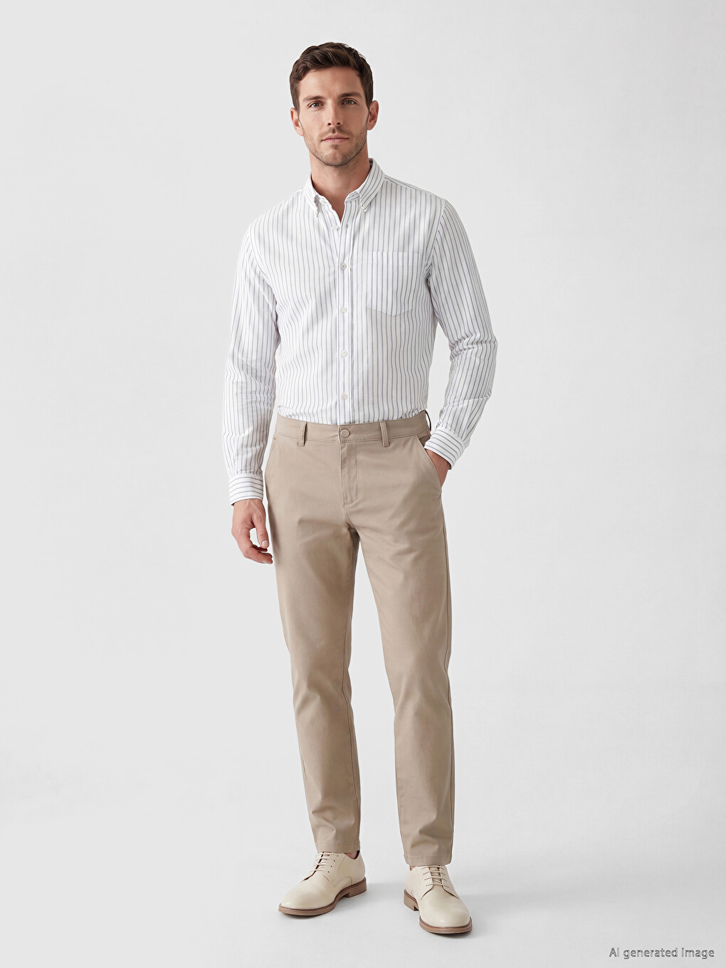 Regular Fit Striped Oxford Men's Shirt-1
