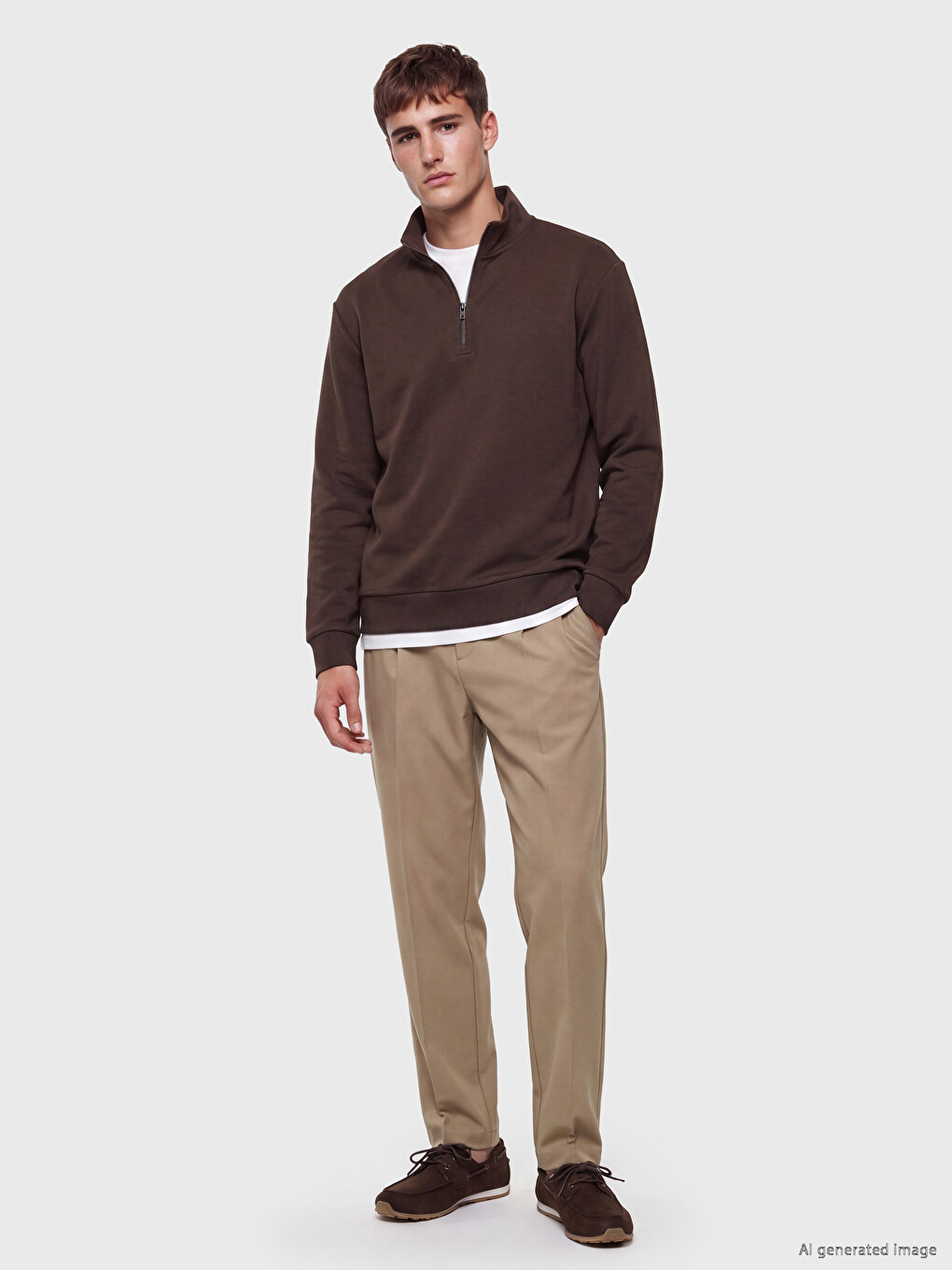 Mock Neck Men's Sweatshirt-1