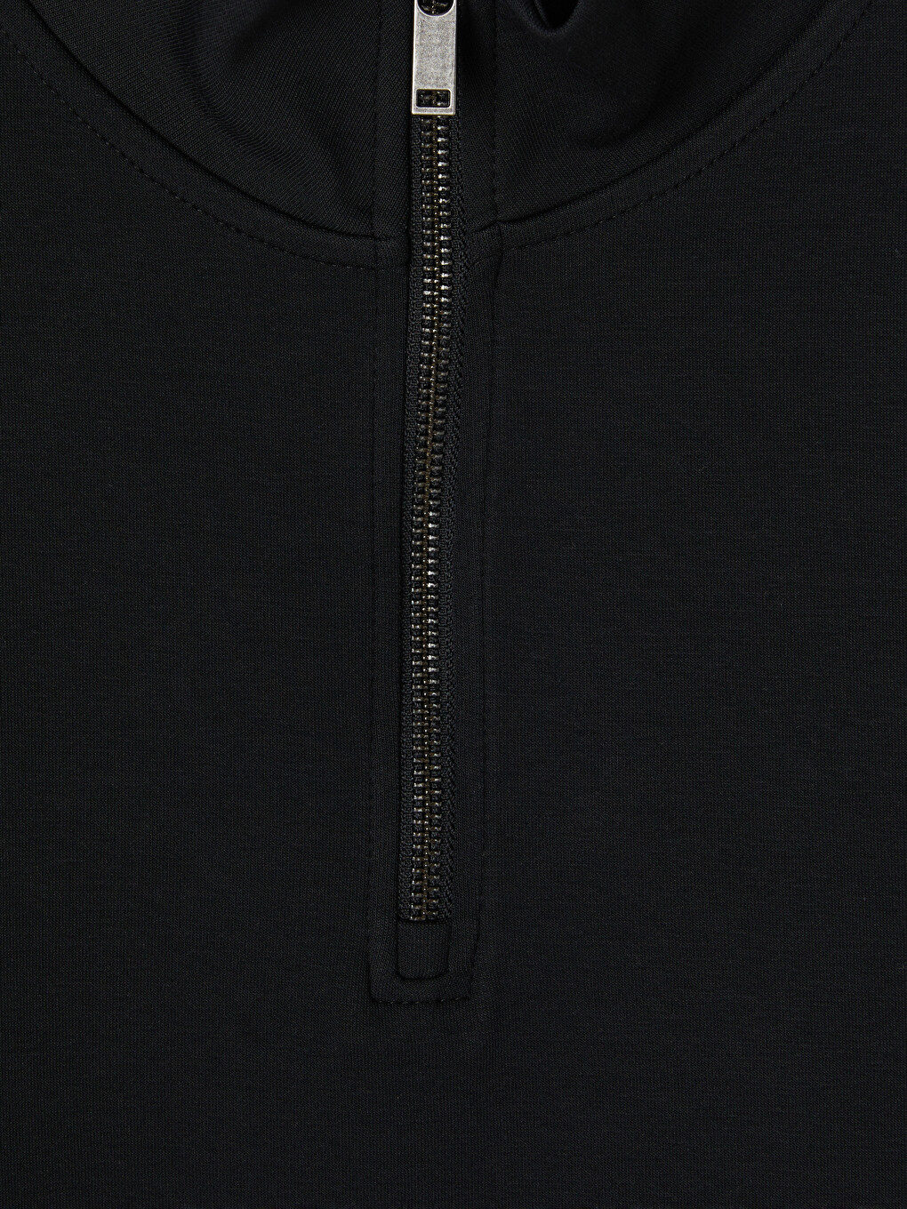 Siyah Dik Yaka Erkek Sweatshirt-1