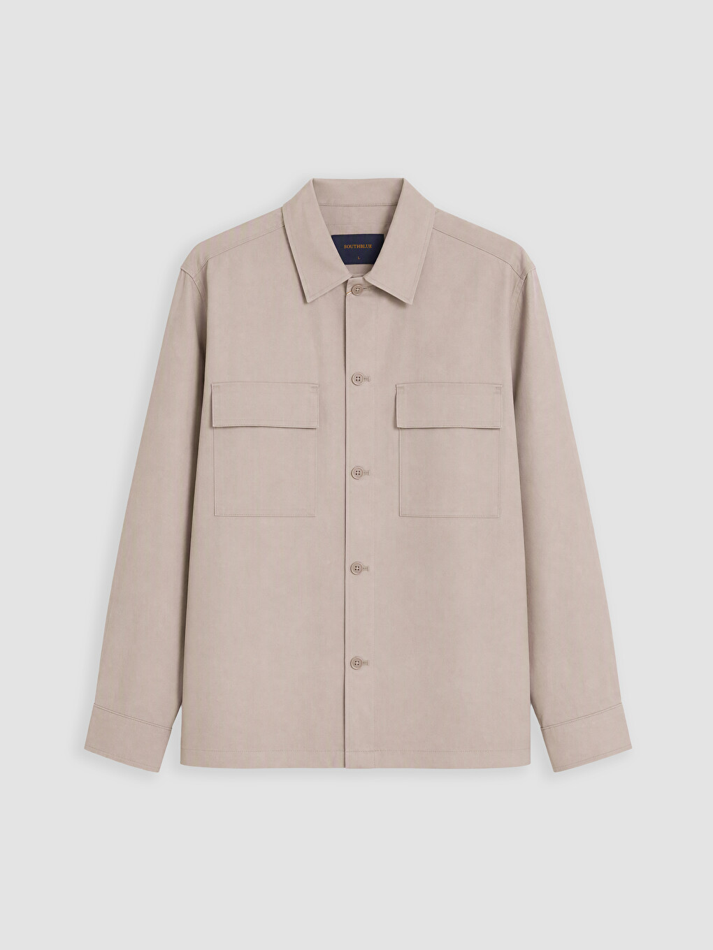 Man Beige Overshirt