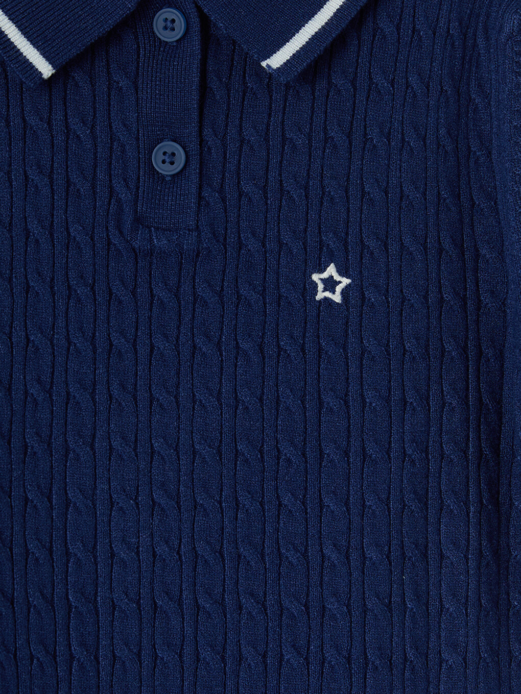 Polo Collar Embroidered Girls' Knitwear Sweater-2