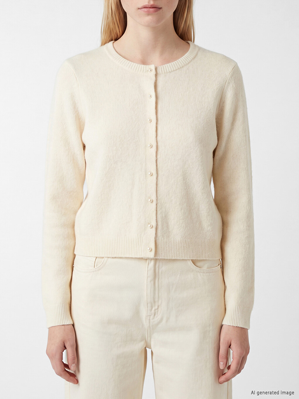 Crew Neck Women's Knitwear Cardigan-2
