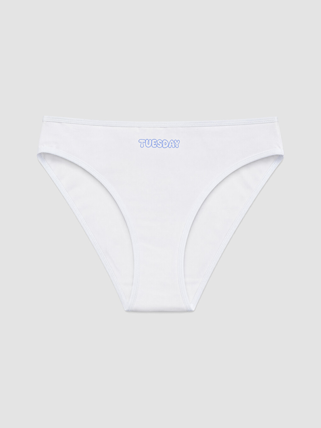 Beyaz Baskılı Bikini Külot