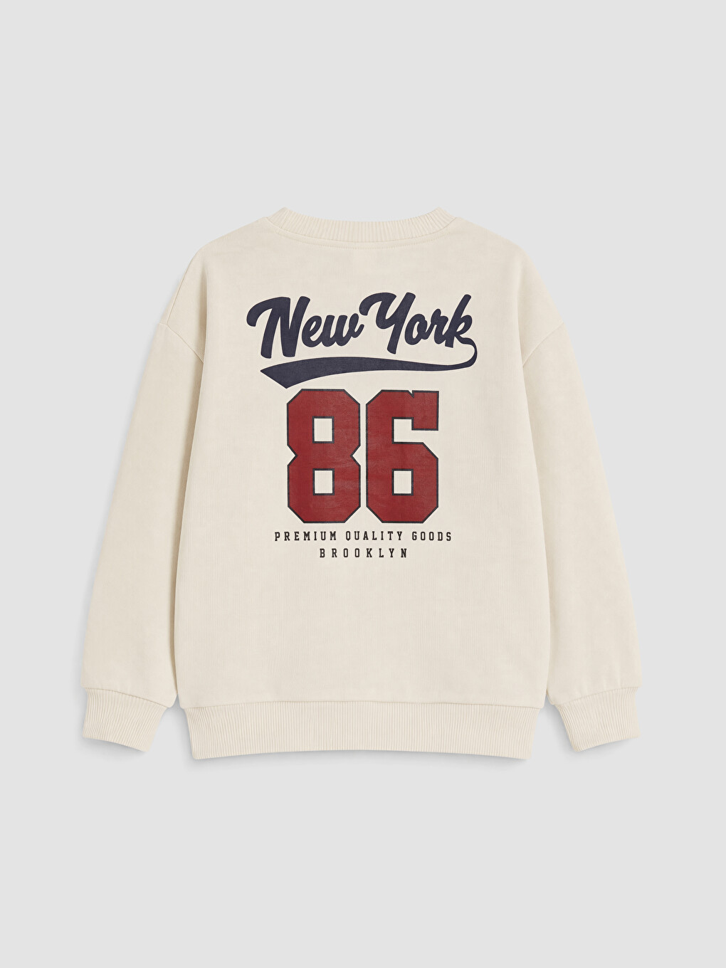 Bej New York Baskılı Erkek Çocuk Sweatshirt-1