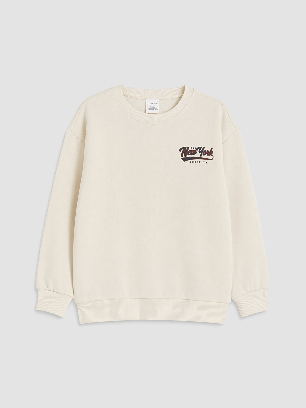 Bej New York Baskılı Erkek Çocuk Sweatshirt