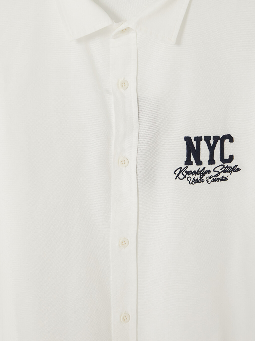 Regular Fit Nyc Baskılı Oxford Erkek Gömlek-6