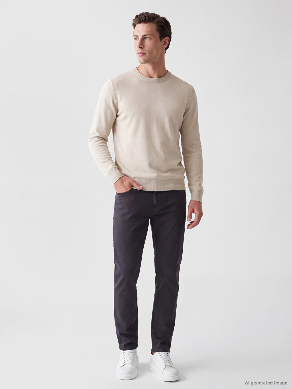 Slim Fit Gabardine Men's Trousers