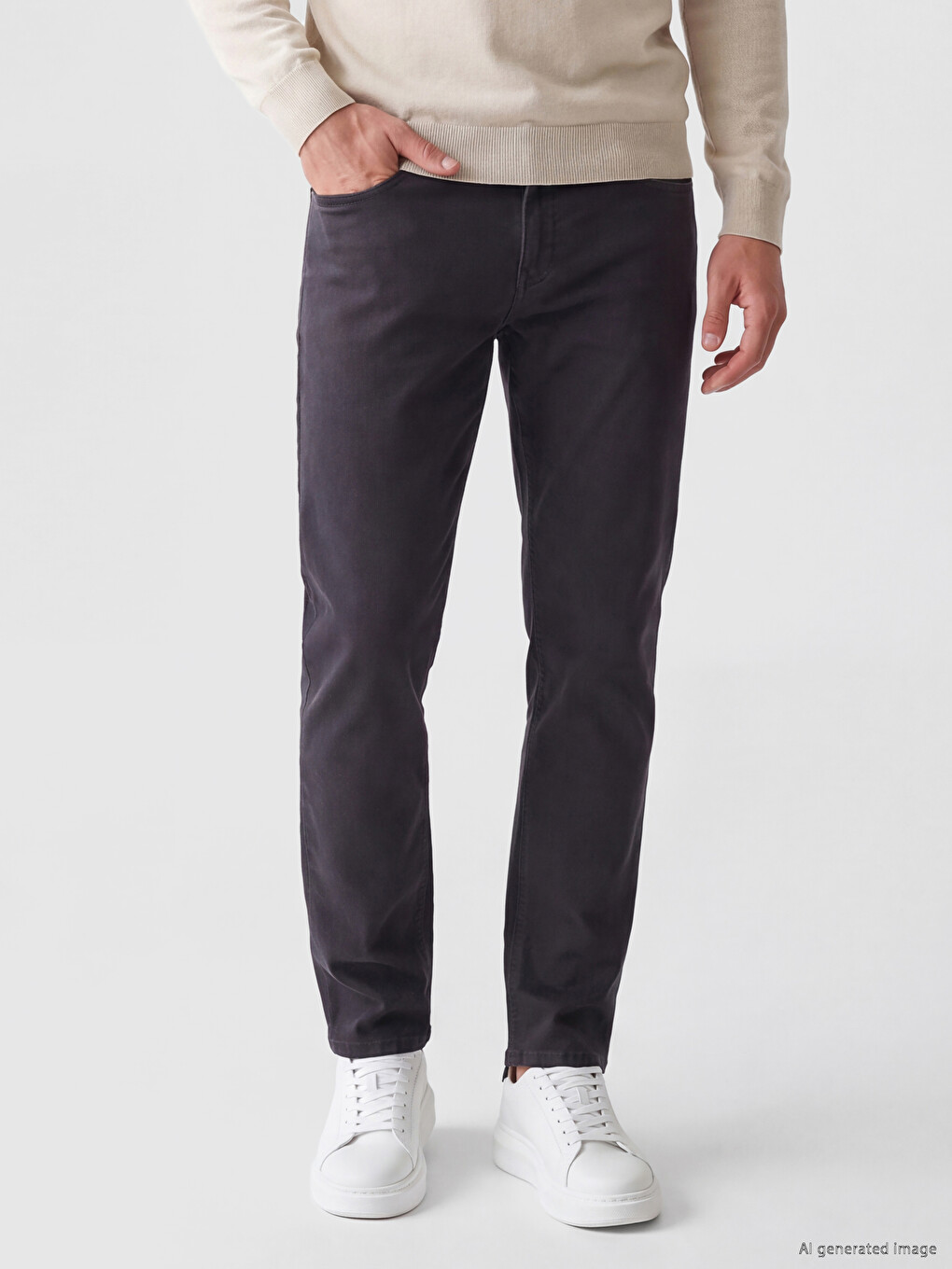 Slim Fit Gabardine Men's Trousers-1