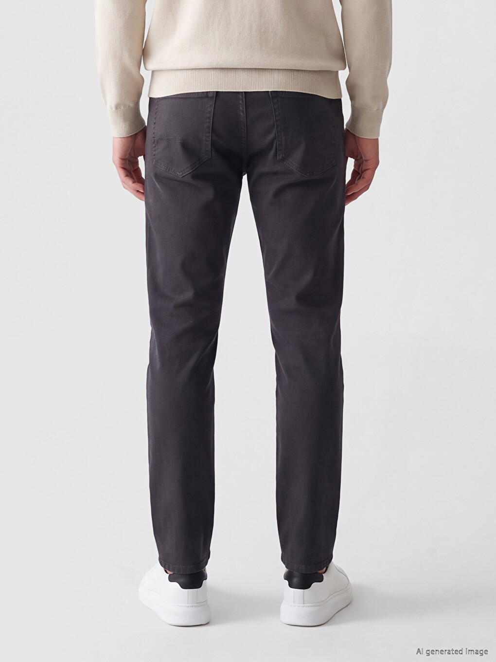 Slim Fit Gabardine Men's Trousers-3