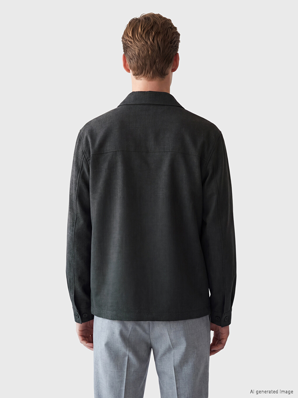 Regular Fit Shirt Collar Men's Coat-3