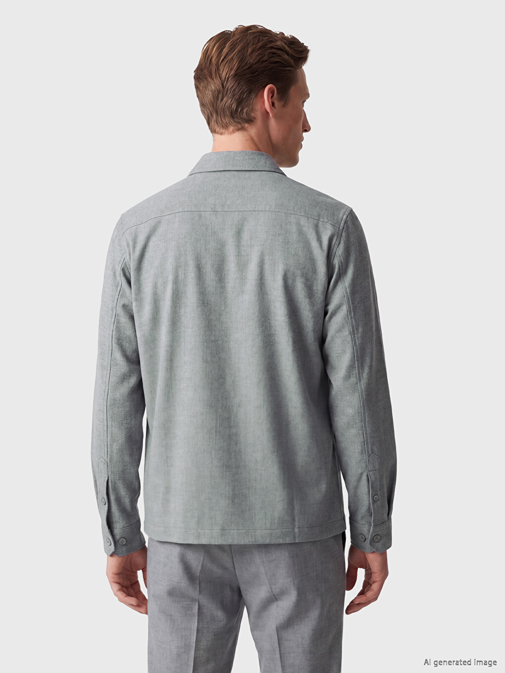 Regular Fit Shirt Collar Men's Shirt Jacket-3