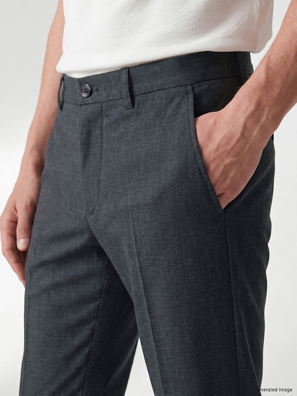 Regular Fit Dobby Men's Trousers-2