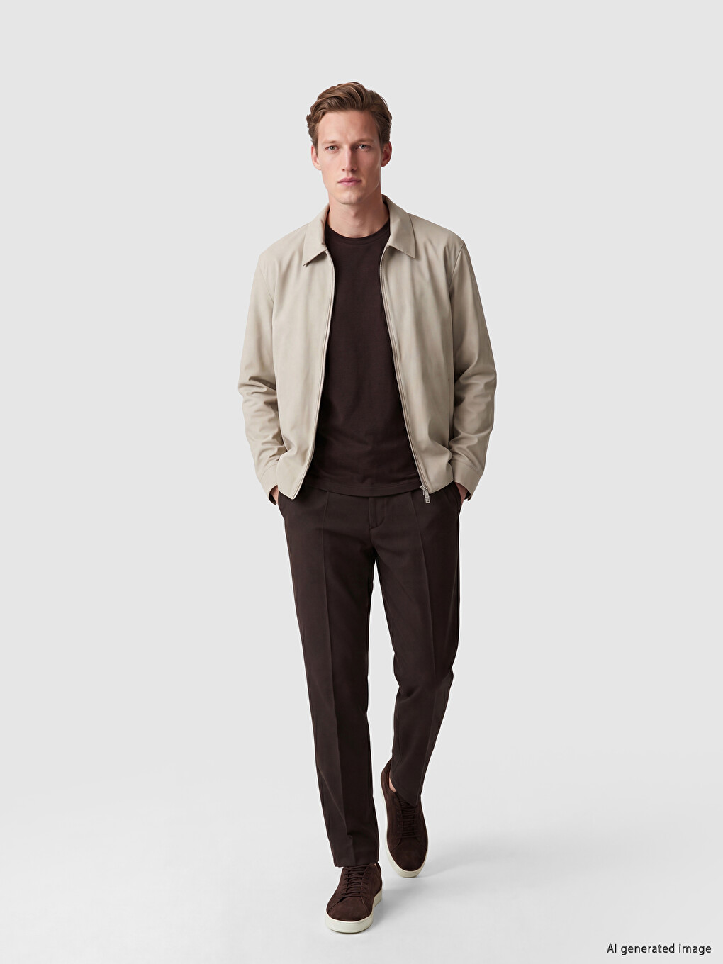 Regular Fit Dobby Men's Trousers-1