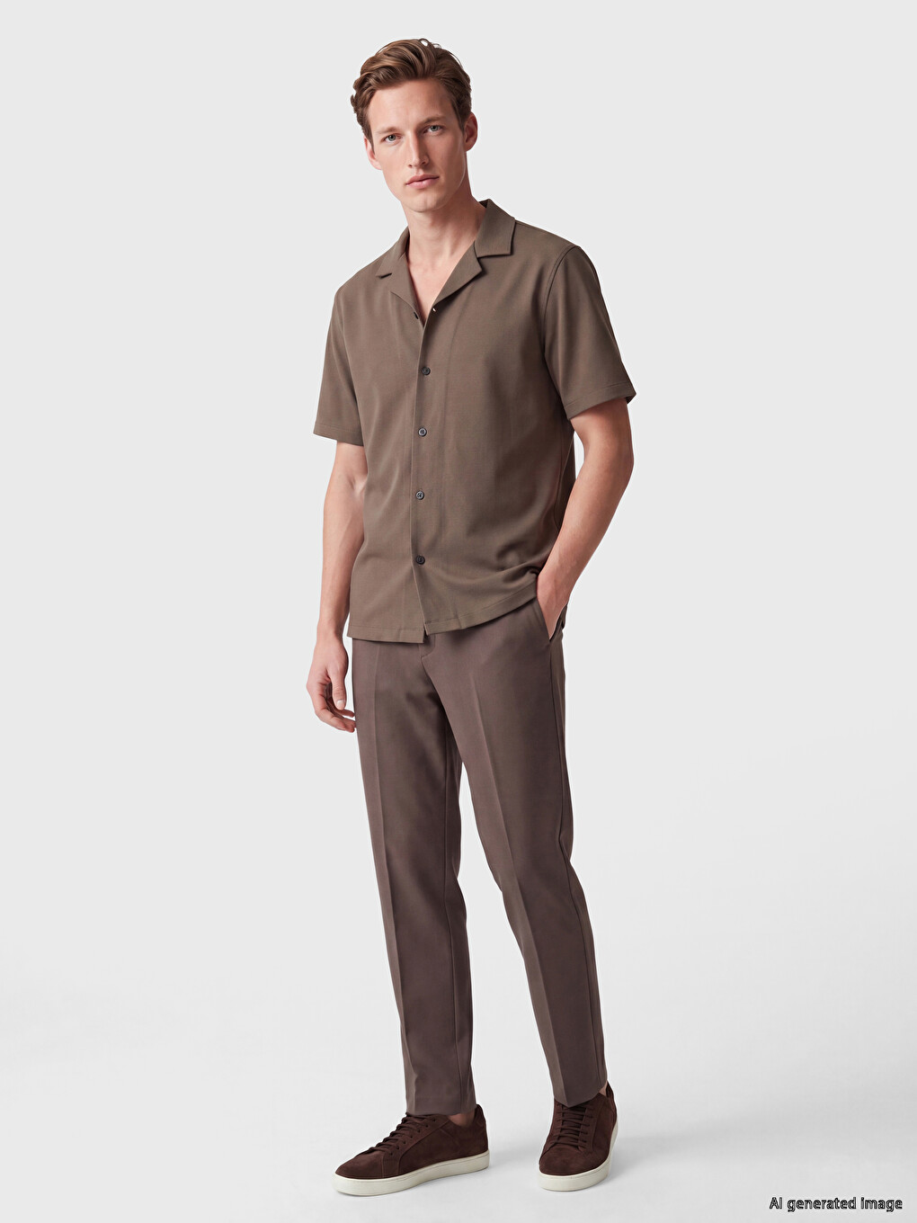 Lyocell Blended Resort Collar Men's Shirt-1
