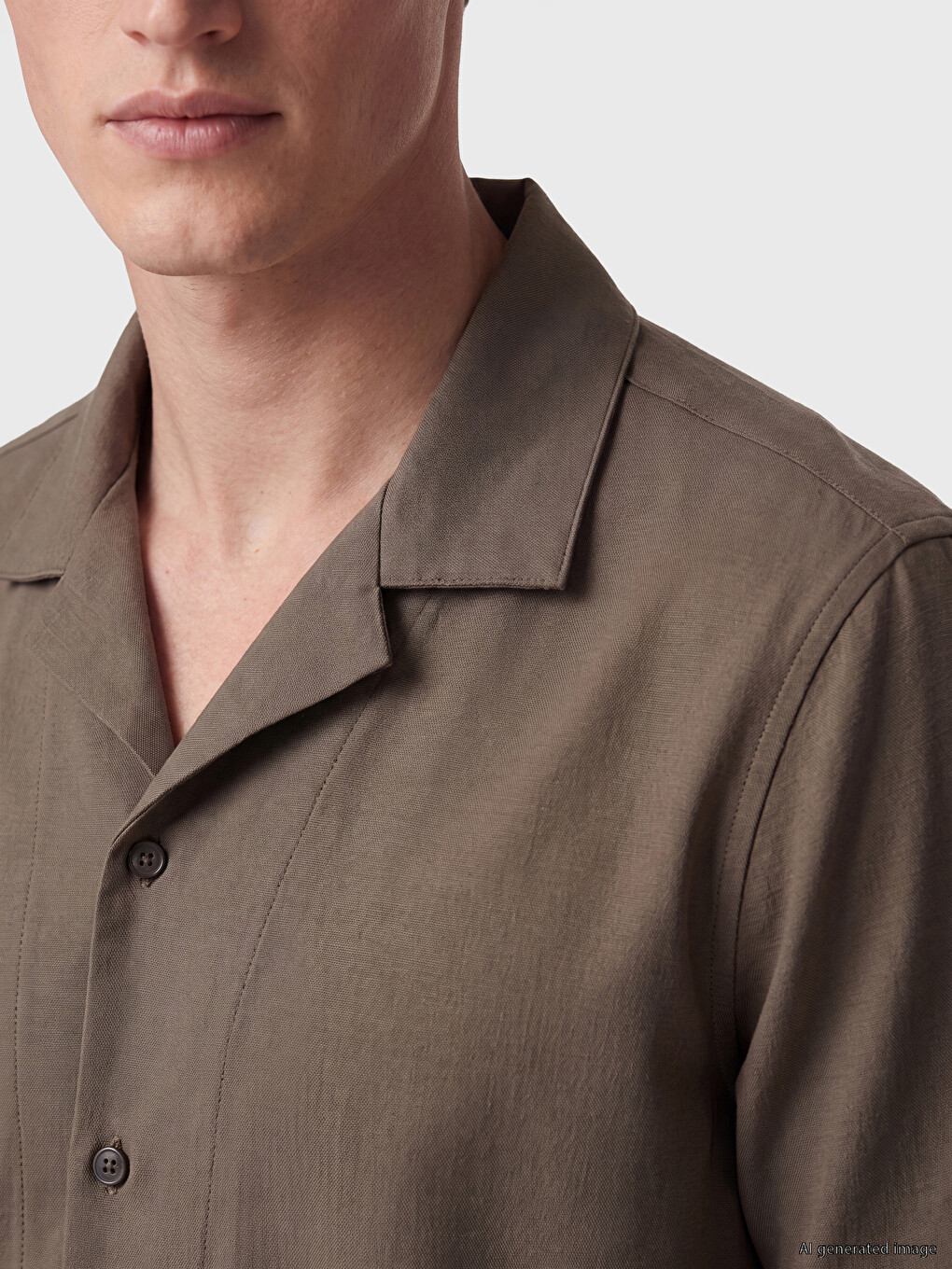 Lyocell Blended Resort Collar Men's Shirt-2