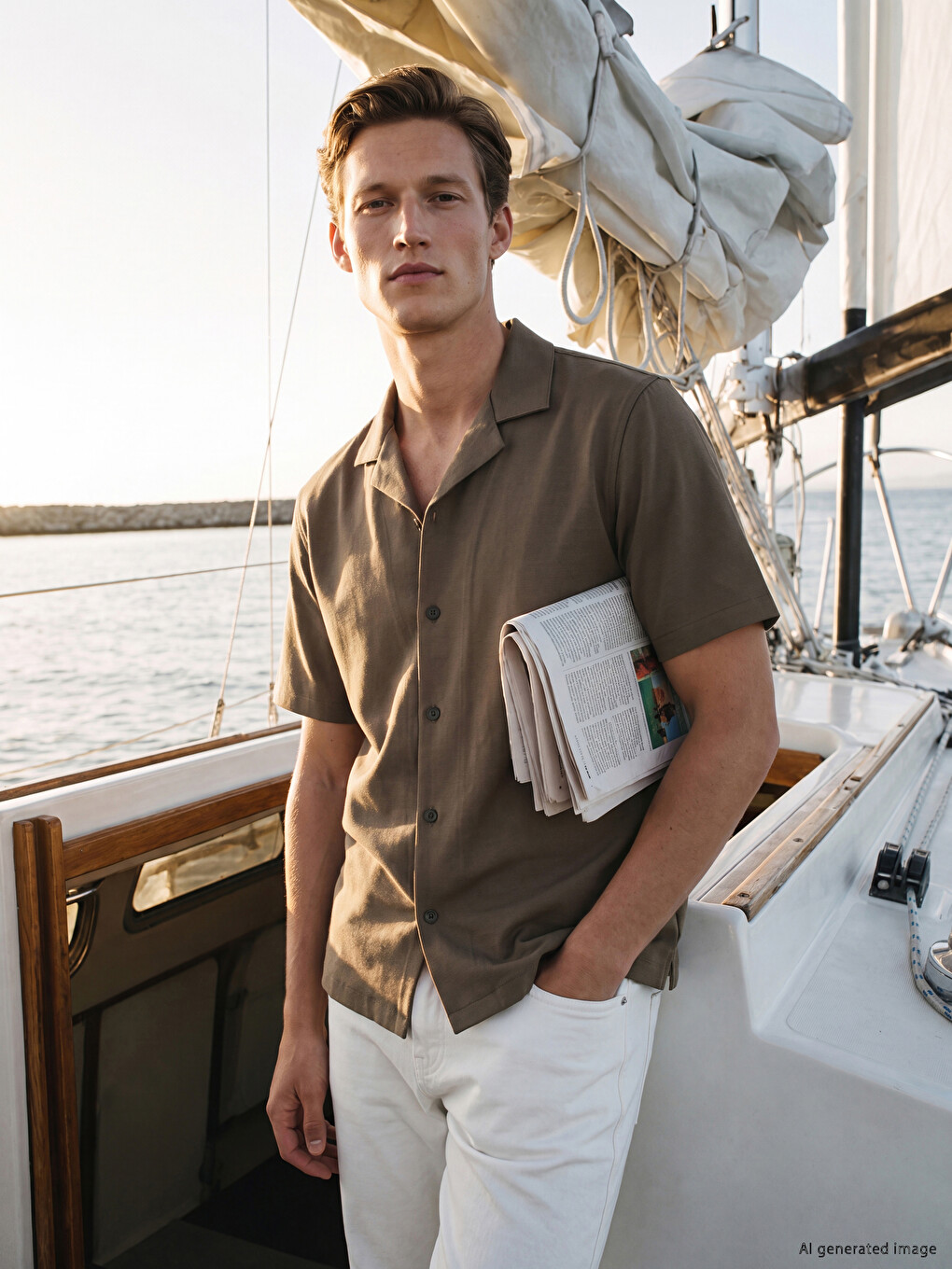 Lyocell Blended Resort Collar Men's Shirt