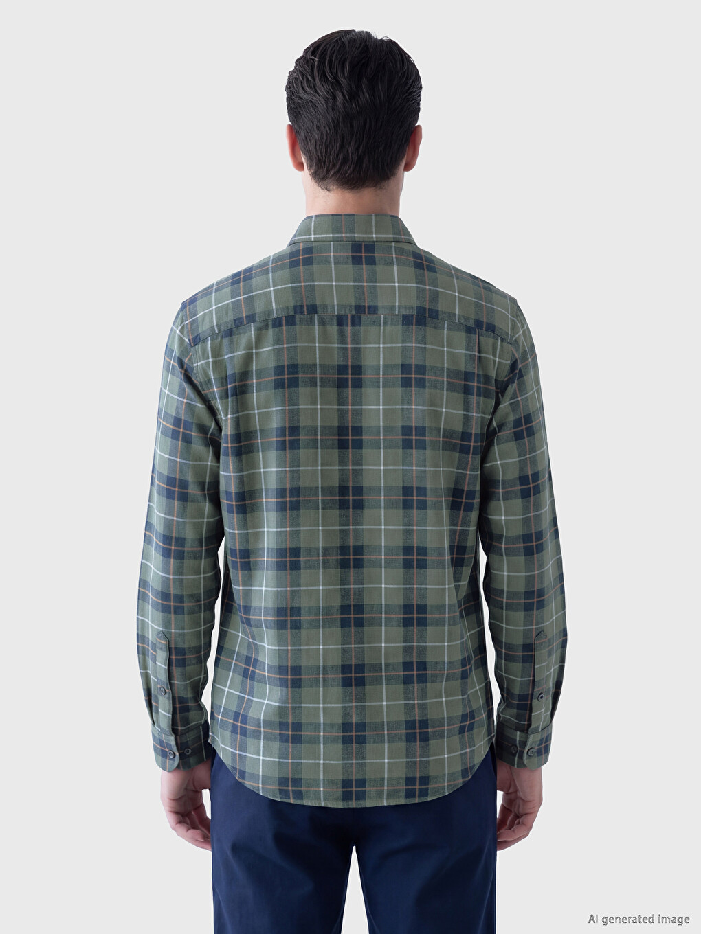 Regular Fit Plaid Twill Men's Shirt-2