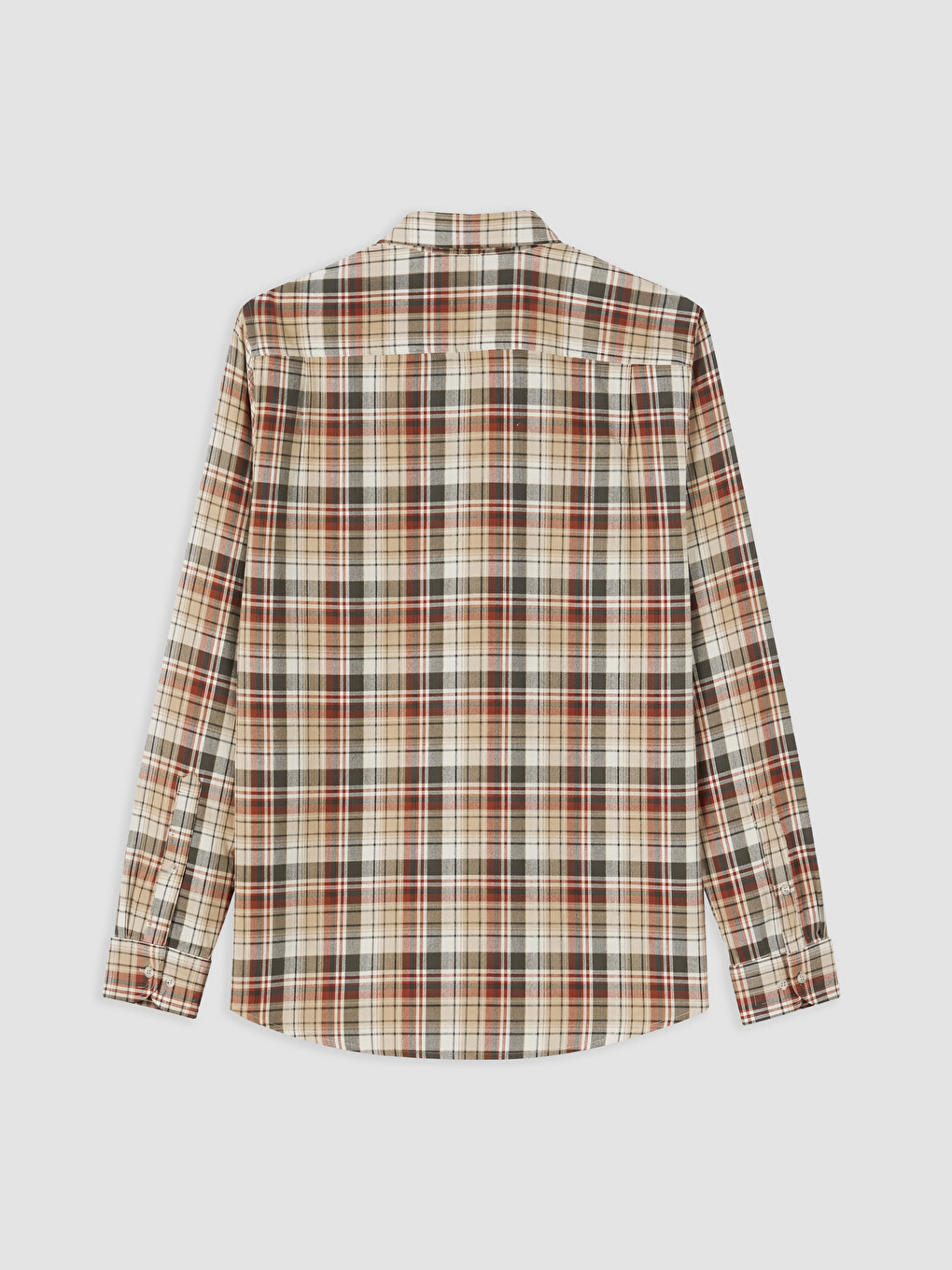 Regular Fit Plaid Twill Men's Shirt-4