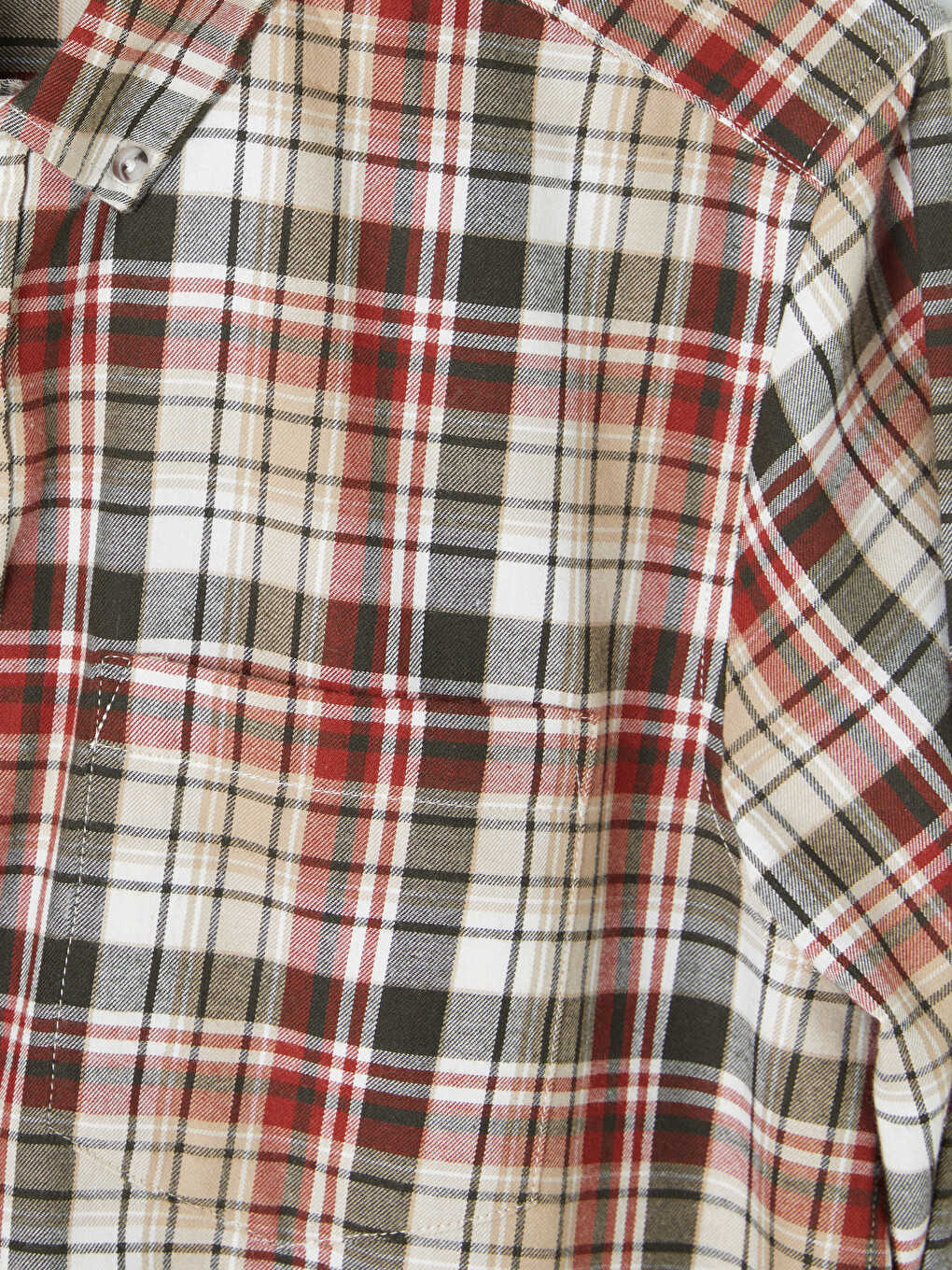 Regular Fit Plaid Twill Men's Shirt-5