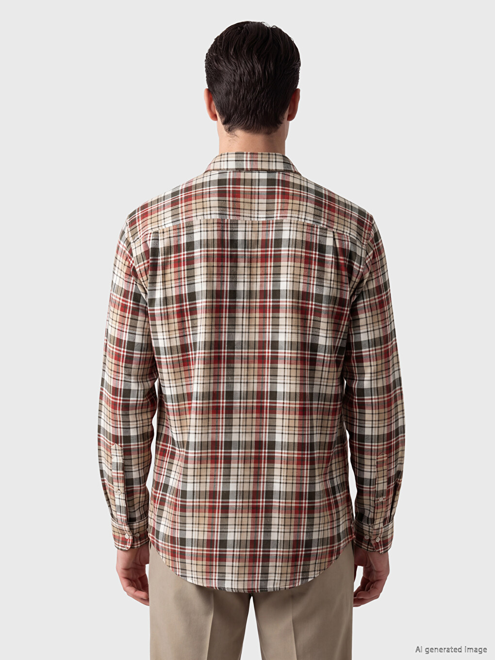 Regular Fit Plaid Twill Men's Shirt-2